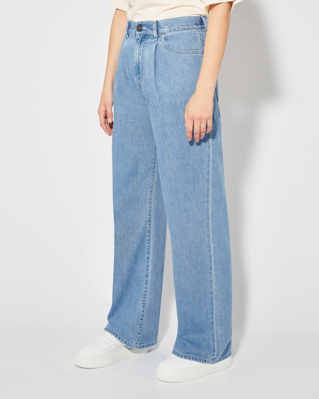 Philippe Model Jeans Charlotte da Donna Azzurro in Denim Vendita Calda