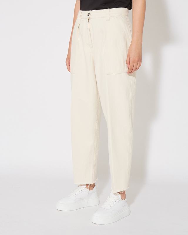 Philippe Model Pantaloni Coline da Donna Ecru in Bull Denim Vendita Economica