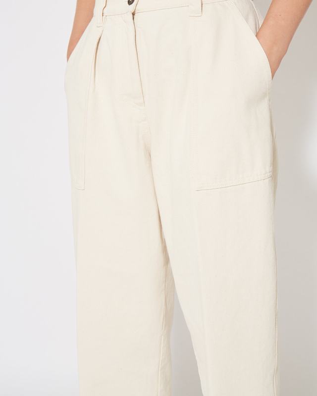Philippe Model Pantaloni Coline da Donna Ecru in Bull Denim Vendita Economica