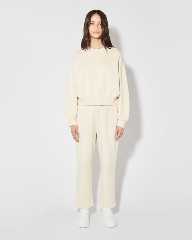 Philippe Model Pantaloni Claire da Donna Beige ecru in Jersey Saldi Di Fabbrica