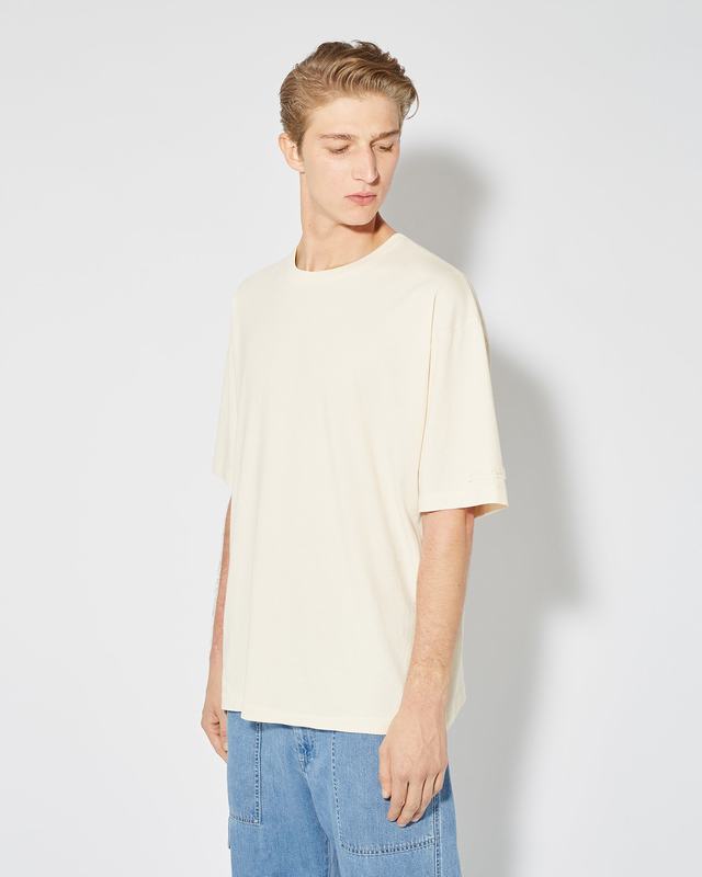 Philippe Model T-Shirt Maurice da Uomo Beige ecru in Jersey In Saldo