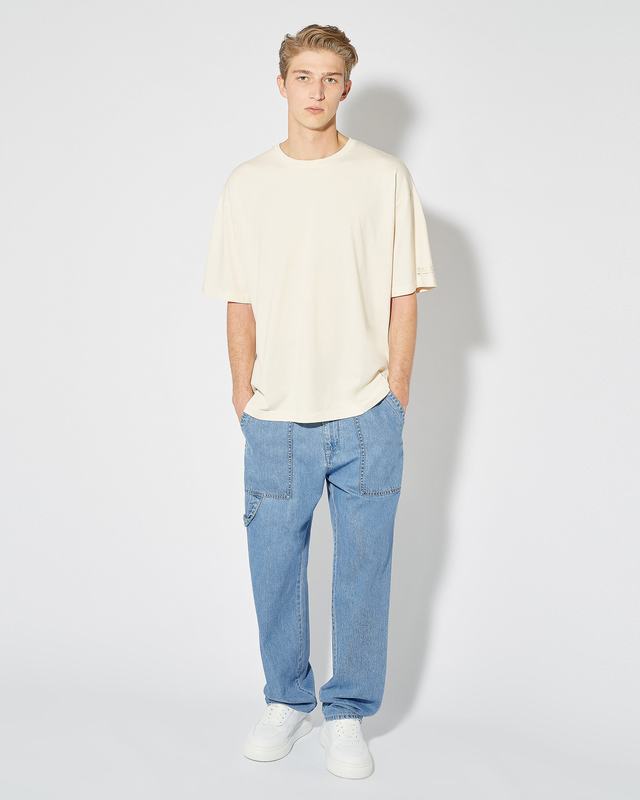 Philippe Model T-Shirt Maurice da Uomo Beige ecru in Jersey In Saldo