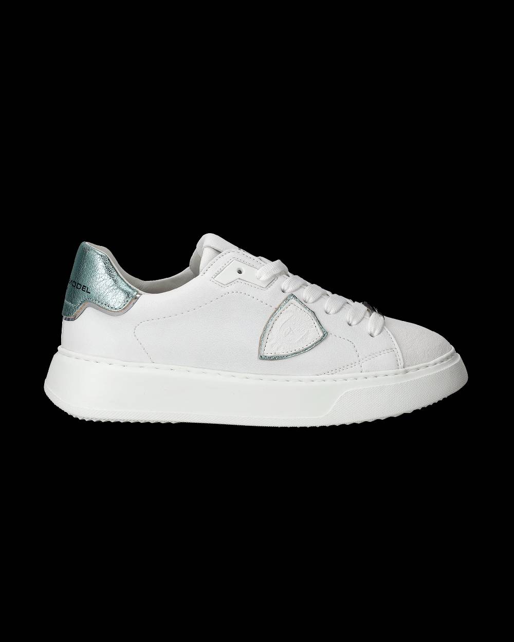 Philippe Model Sneakers Temple da Donna Bianche e Blu in Pelle Morbida Prezzo Ridotto