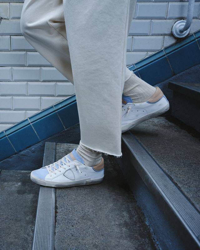 Philippe Model Sneaker basse Paris donna - bianco e azzurro Sconto