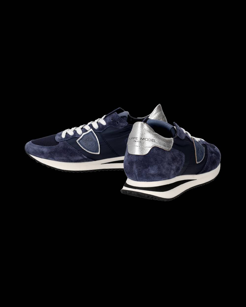 Philippe Model Snaker bassa Trpx donna - blu e argento Offerte