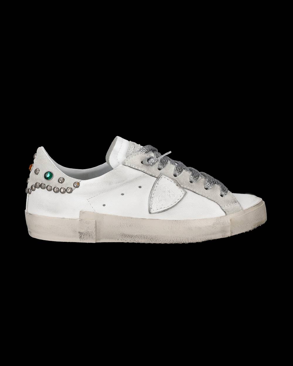 Philippe Model Sneakers Prsx da Donna Bianche e Grigie in Pelle In Linea
