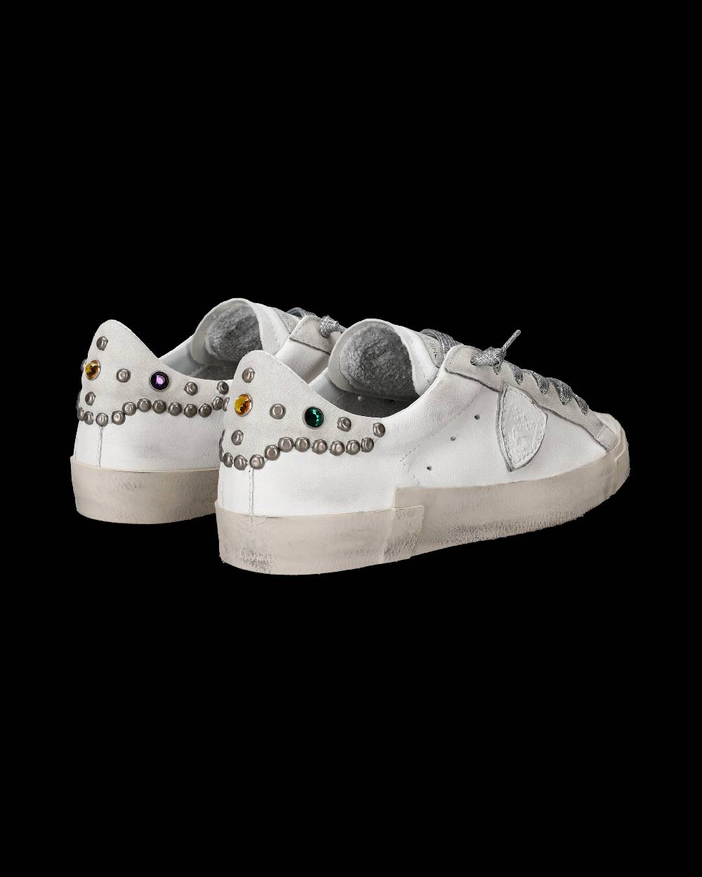 Philippe Model Sneakers Prsx da Donna Bianche e Grigie in Pelle In Linea