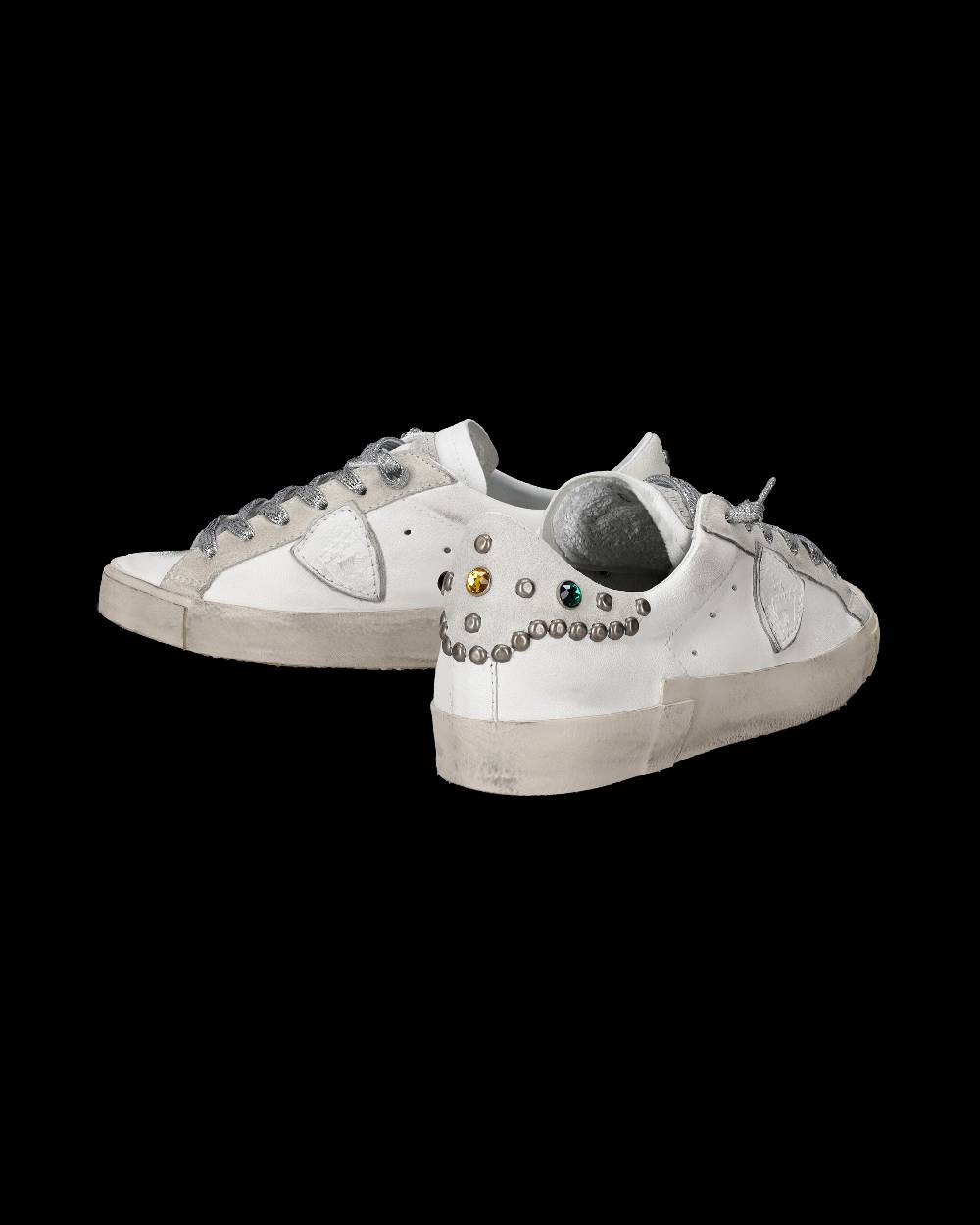 Philippe Model Sneakers Prsx da Donna Bianche e Grigie in Pelle In Linea