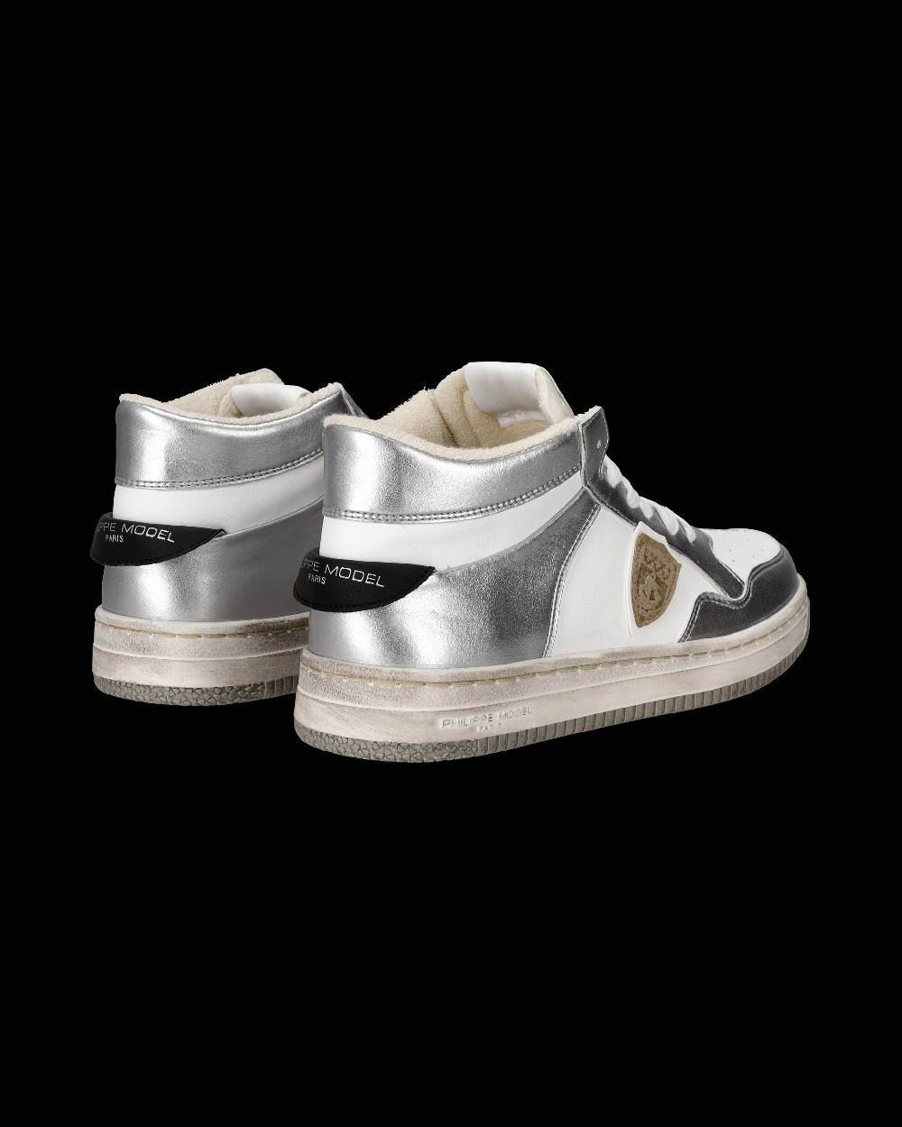 Philippe Model Sneaker mid rise Lyon donna - argento e bianco Spedizione Gratuita