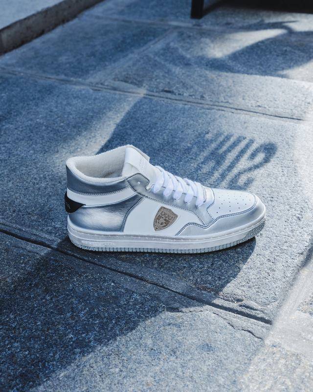 Philippe Model Sneaker mid rise Lyon donna - argento e bianco Spedizione Gratuita