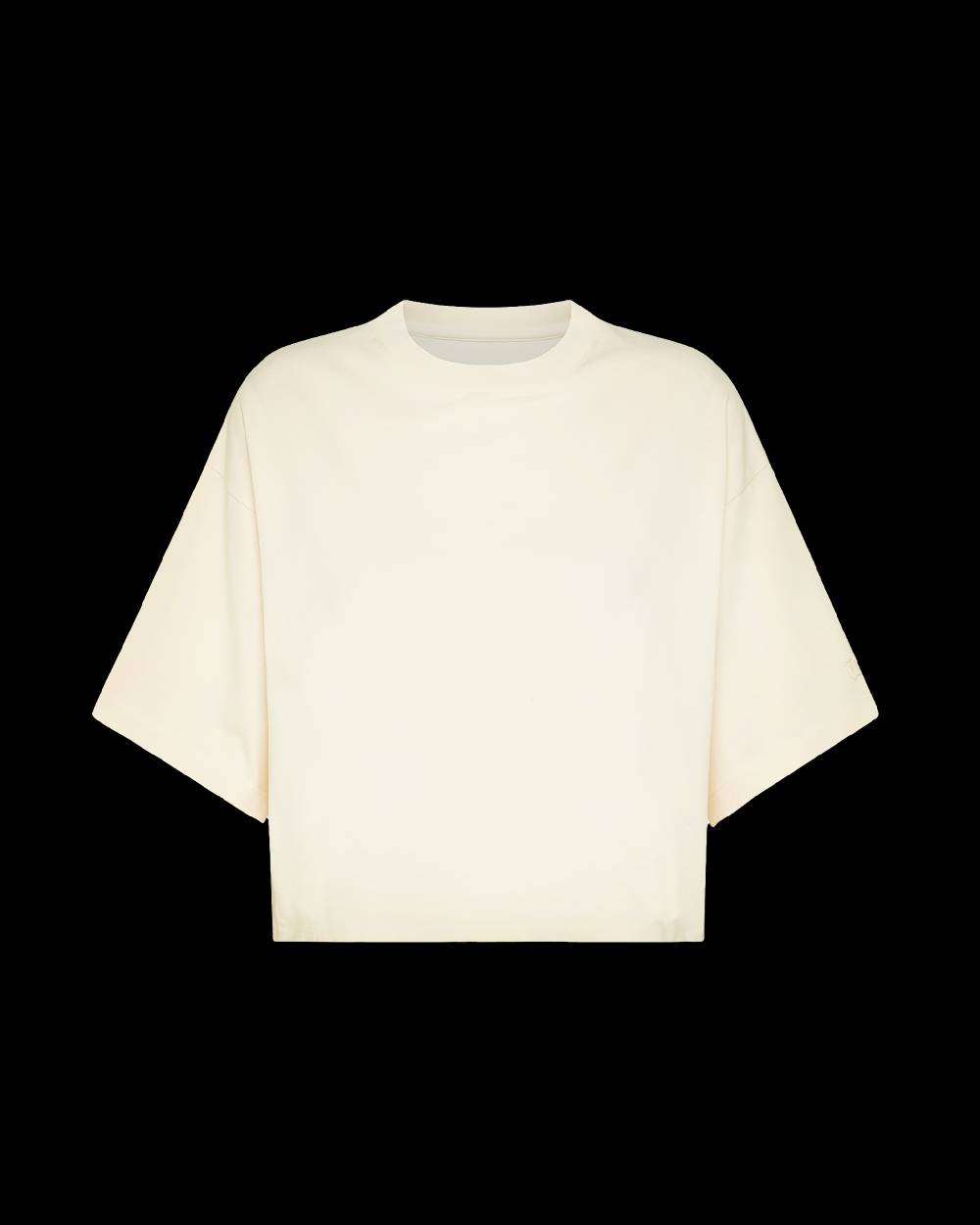 Philippe Model T-Shirt Cropped Marion da Donna Beige ecru in Jersey Sottocosto