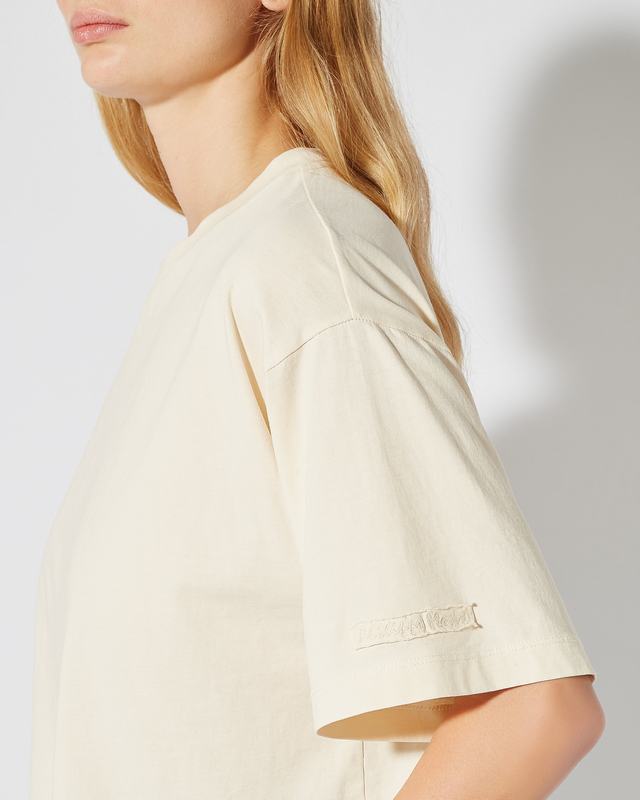 Philippe Model T-Shirt Cropped Marion da Donna Beige ecru in Jersey Sottocosto