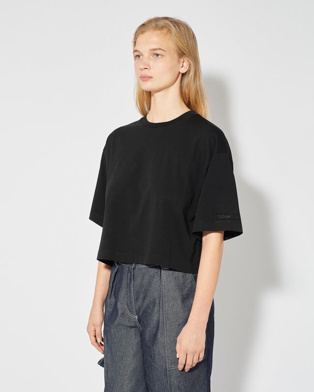 Philippe Model T-Shirt Cropped Marion da Donna Nera in Jersey Convenienza