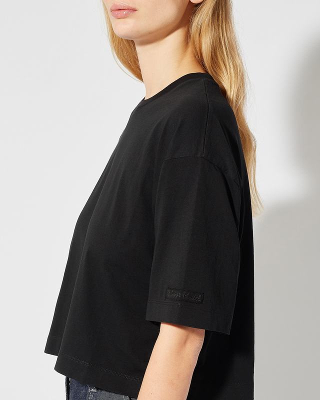 Philippe Model T-Shirt Cropped Marion da Donna Nera in Jersey Convenienza