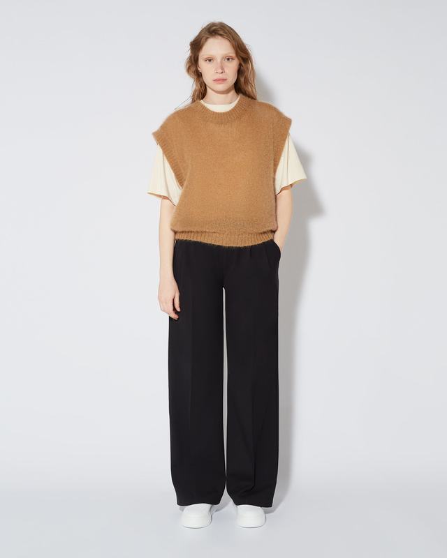 Philippe Model Gilet Yvonne da Donna Marrone in Lana Mohair Presa