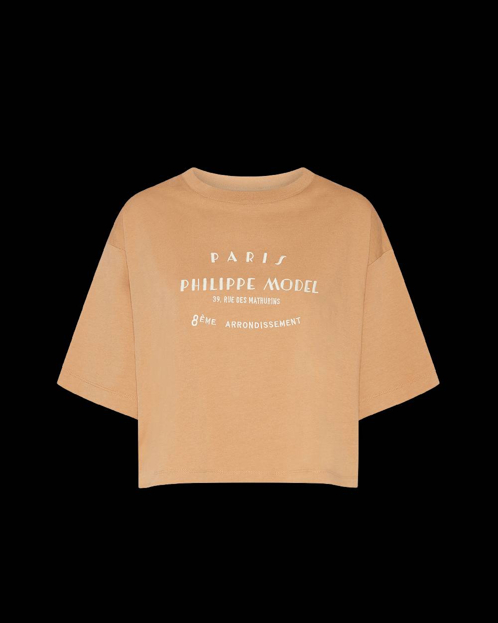 Philippe Model T-shirt cropped Marion da Donna Marrone in Jersey Economico