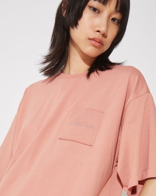 Philippe Model T-Shirt Monique da Donna Rosa in Jersey Italy