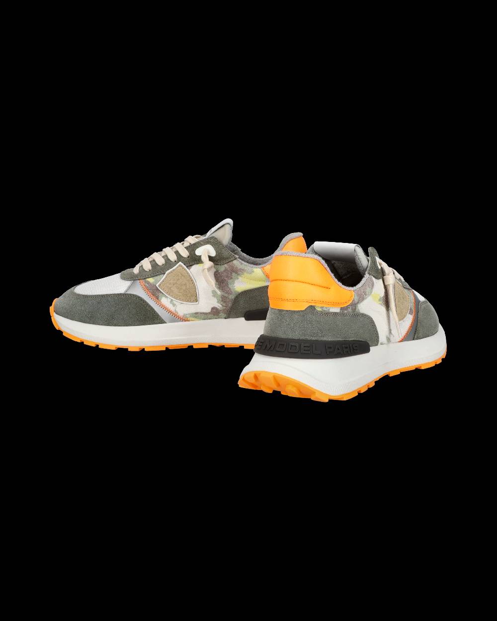 Philippe Model Sneaker sportive Antibes da uomo in tela stampata - Verde e arancione Prezzo Ridotto