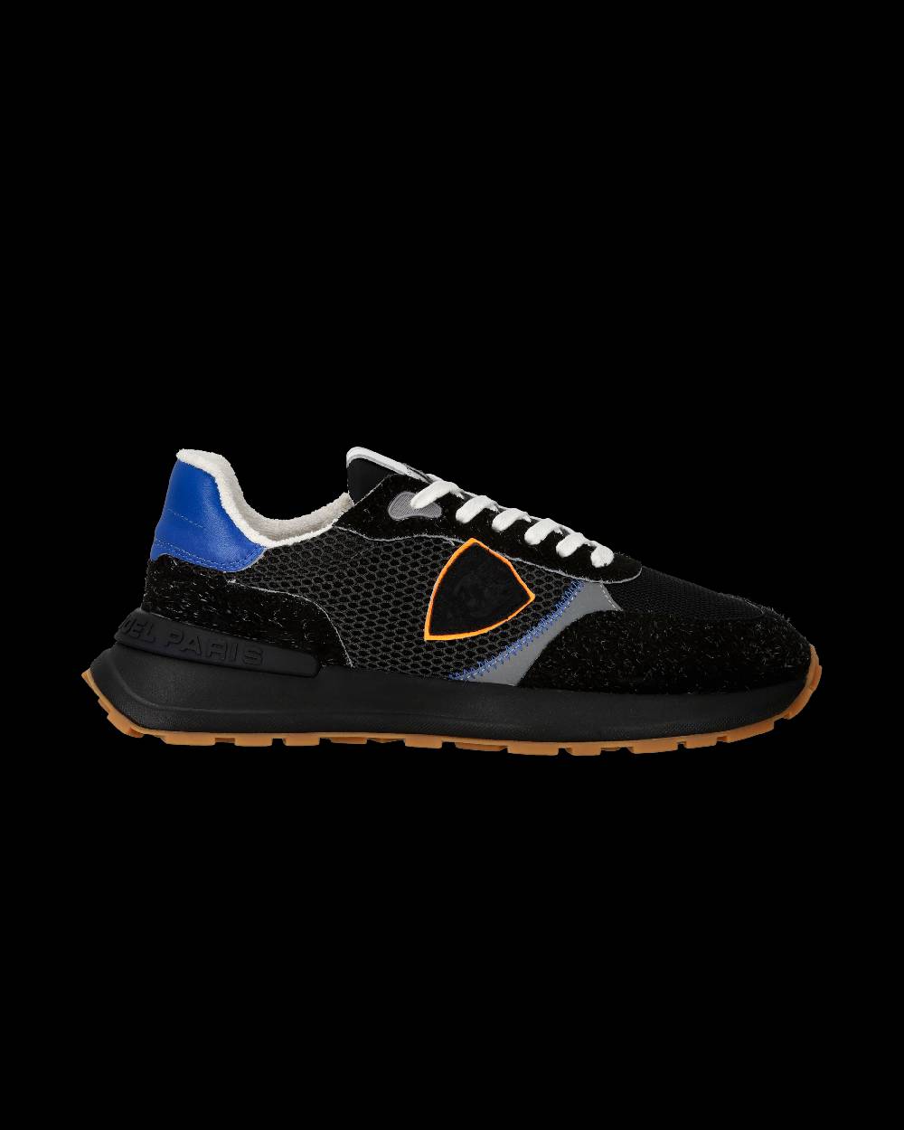 Philippe Model Sneaker sportive Antibes da uomo in nylon e pelle - Nero e arancione Sottocosto