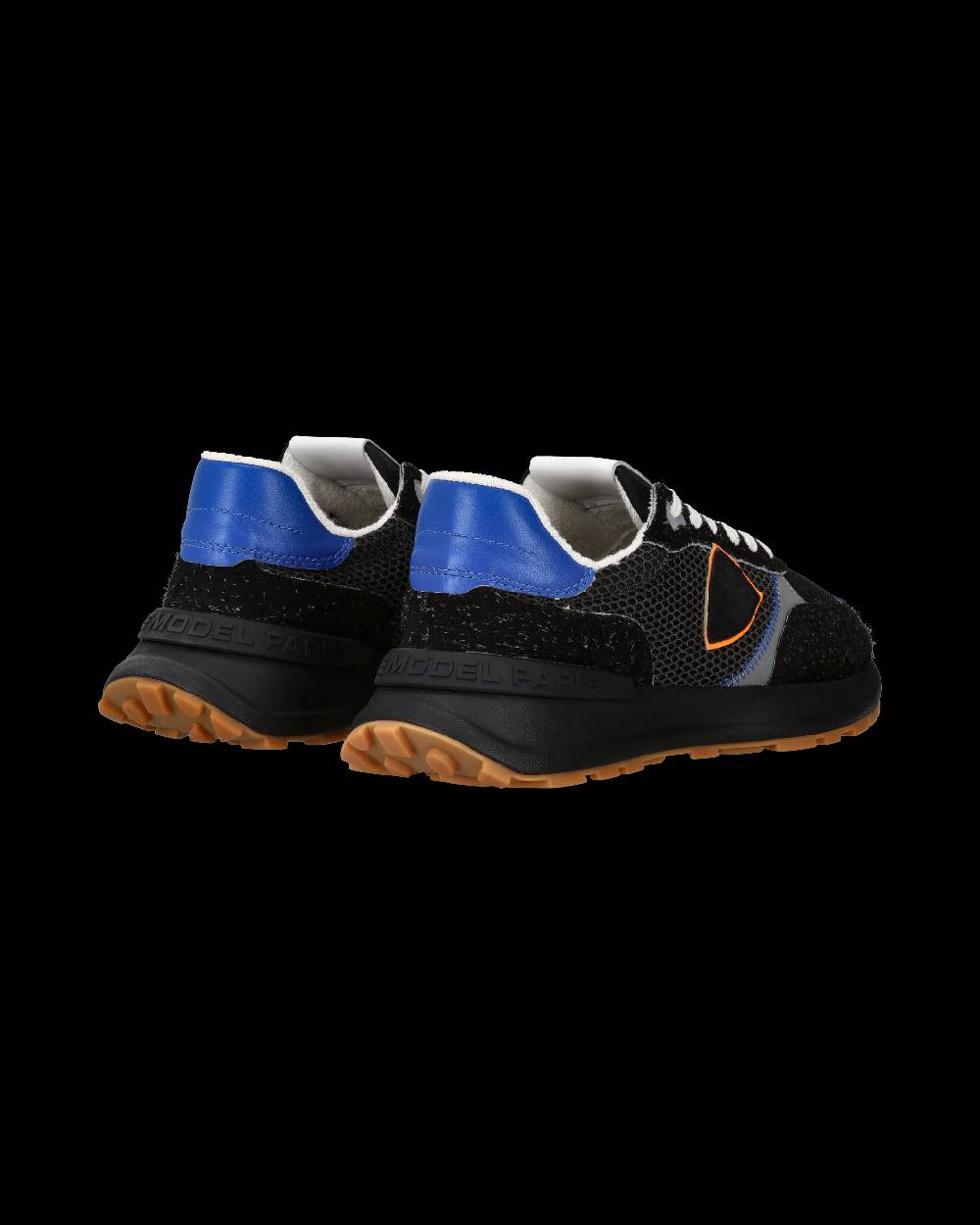 Philippe Model Sneaker sportive Antibes da uomo in nylon e pelle - Nero e arancione Sottocosto