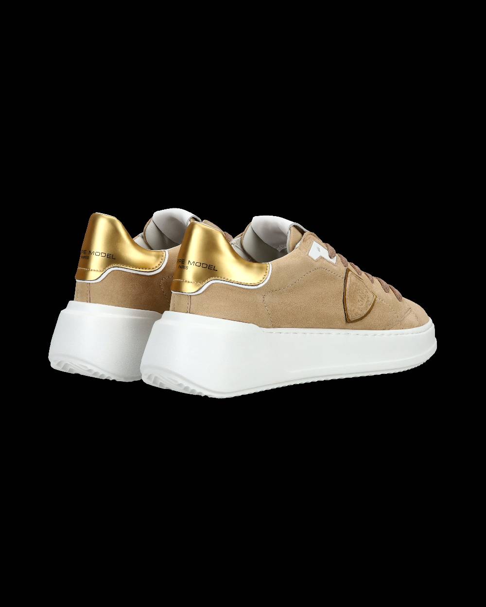 Philippe Model Sneaker casual Tres Temple da donna in pelle Nabuk - Beige Novità