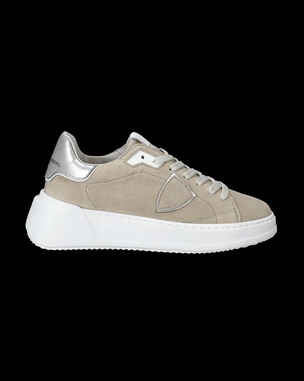 Philippe Model Sneaker basse Tres Temple donna - beige e argento Presa