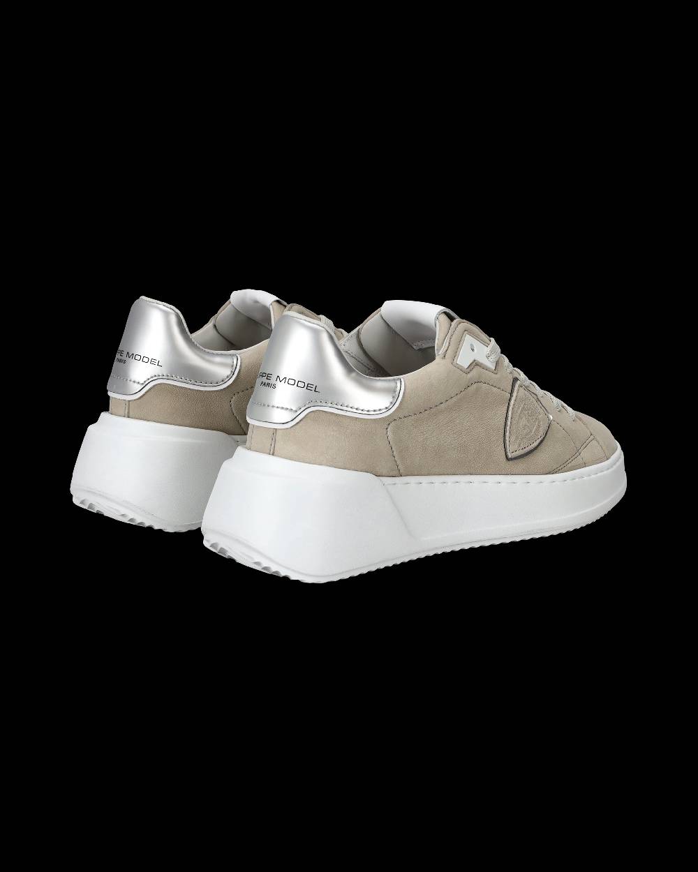 Philippe Model Sneaker basse Tres Temple donna - beige e argento Presa