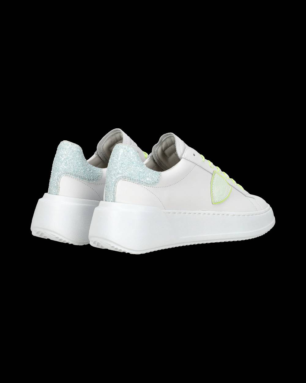Philippe Model Sneakers casual Tres Temple da donna in pelle e glitter - Bianco e rosa Economico