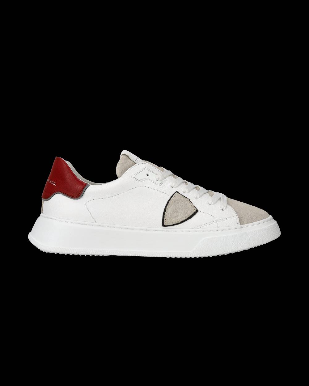Philippe Model Sneaker casual Temple da uomo in pelle - Bianco e rosso Outlet