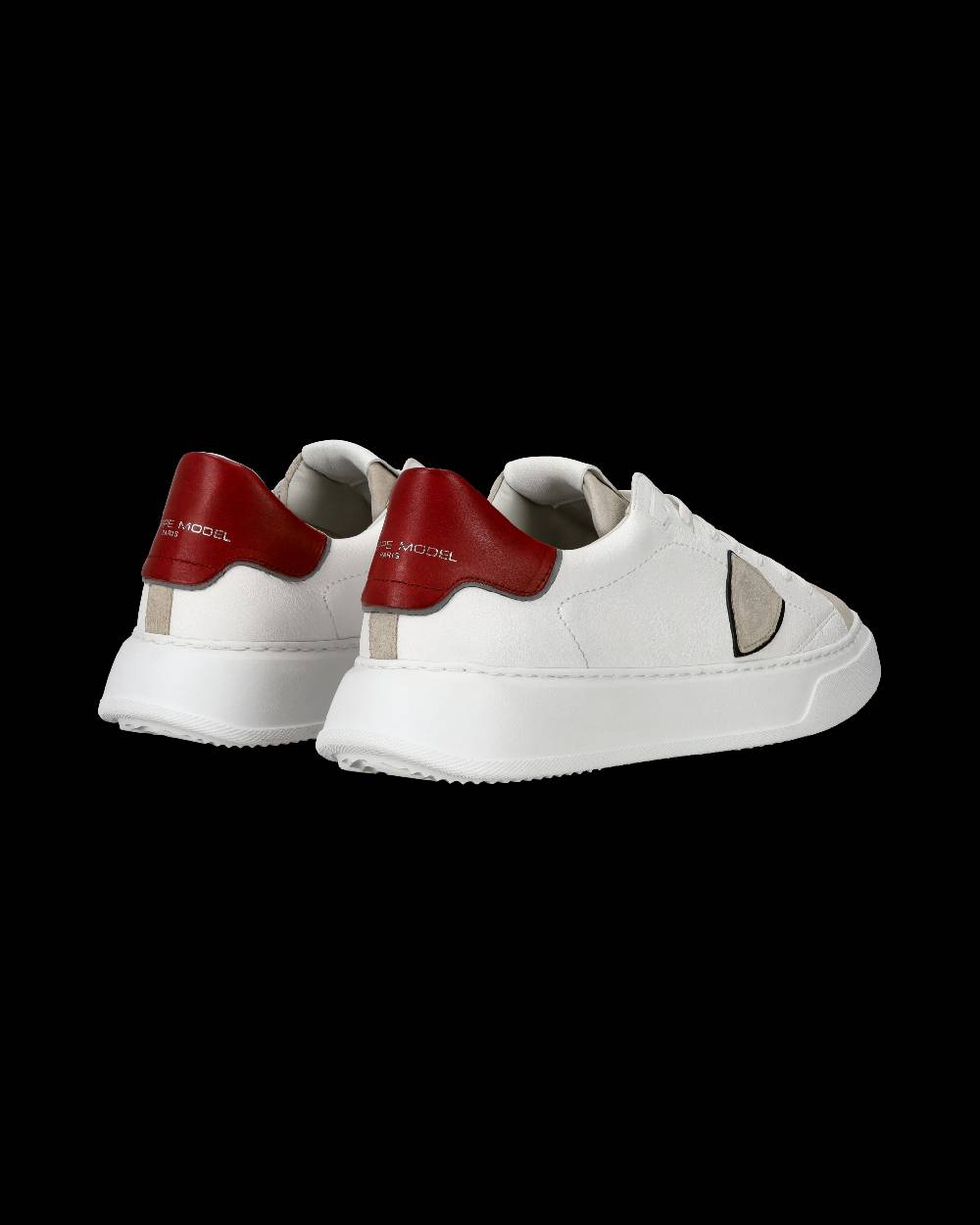 Philippe Model Sneaker casual Temple da uomo in pelle - Bianco e rosso Outlet