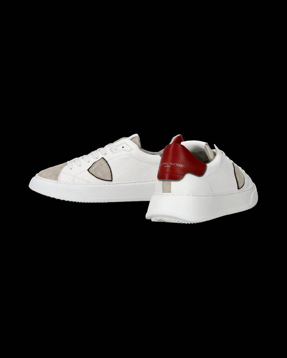 Philippe Model Sneaker casual Temple da uomo in pelle - Bianco e rosso Outlet