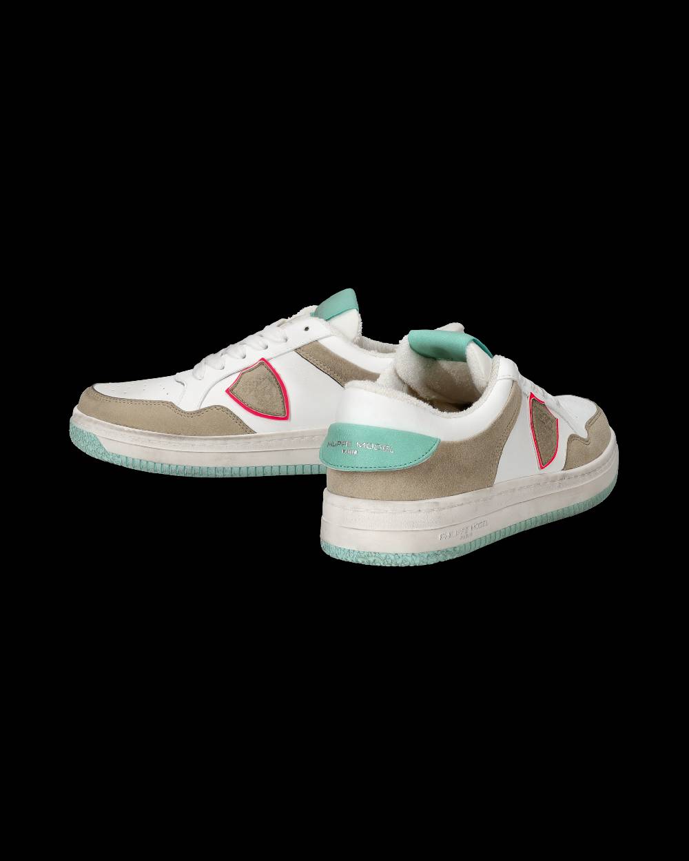 Philippe Model Sneakers Lyon da Donna Bianche e Verdi in Pelle Riciclata In Vendita
