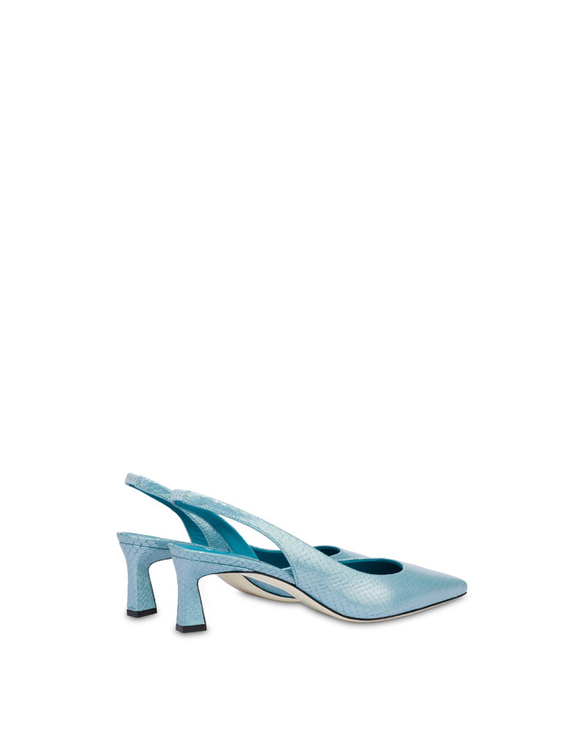 Pollini Slingback Con Stampa Pitone Iridescente Cote D'azur Pool Vendita Calda
