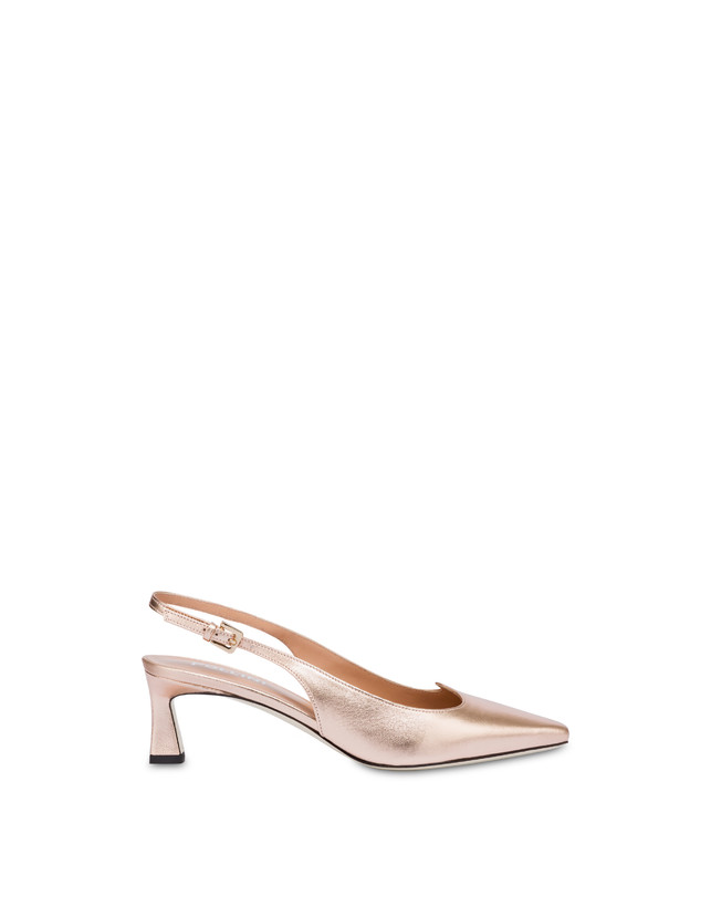 Pollini Slingback In Nappa Laminata Wave Rame Saldi Di Fabbrica