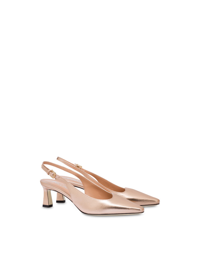 Pollini Slingback In Nappa Laminata Wave Rame Saldi Di Fabbrica
