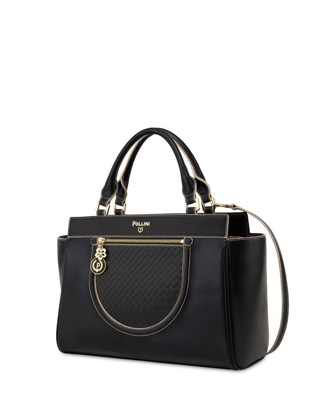 Pollini Borsa Doppio Manico Half Moon Nero/nero Vendita Economica