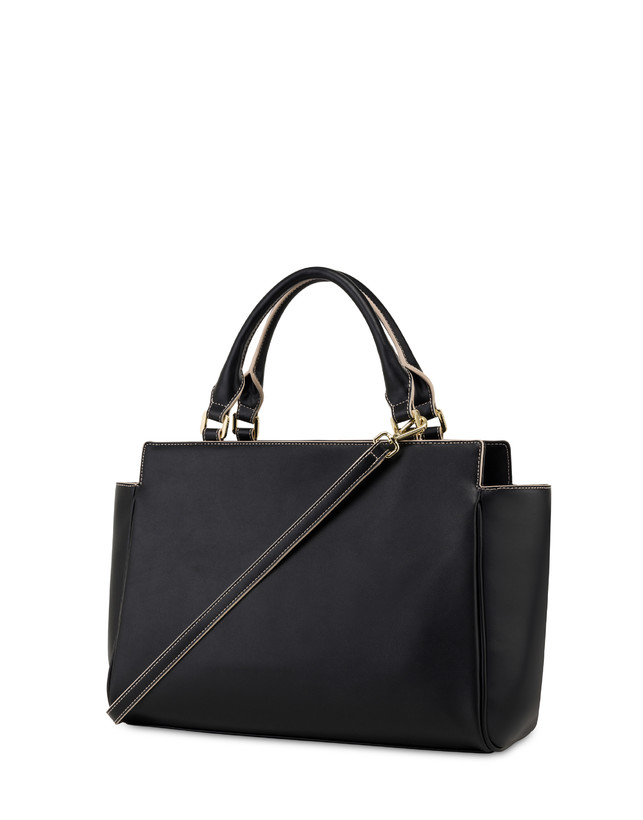 Pollini Borsa Doppio Manico Half Moon Nero/nero Vendita Economica