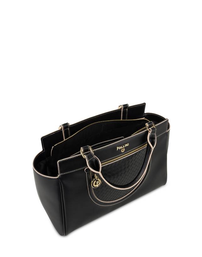 Pollini Borsa Doppio Manico Half Moon Nero/nero Vendita Economica