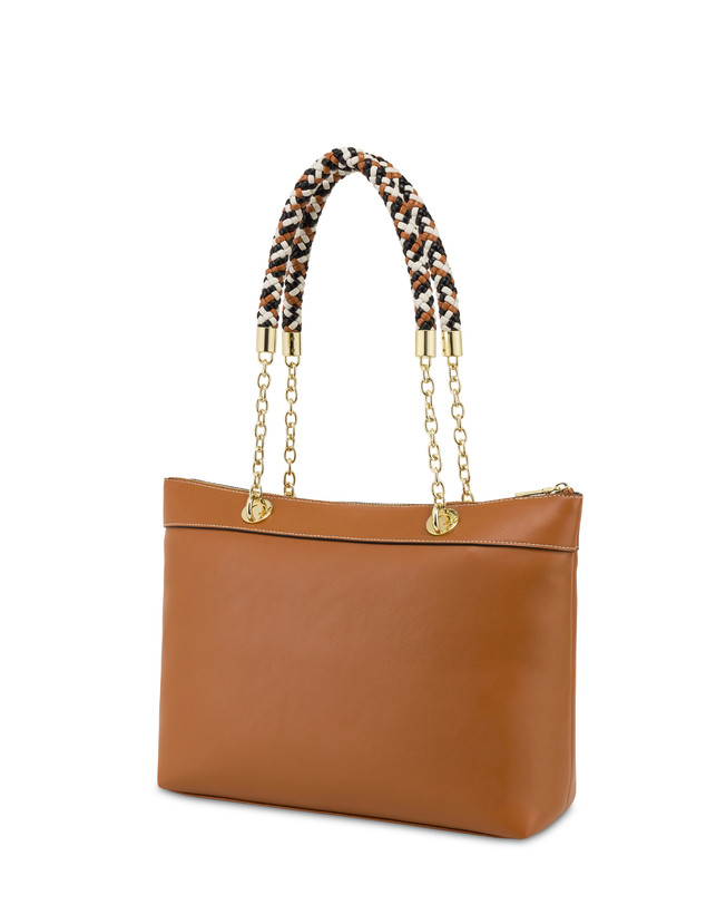 Pollini Shopper Con Intreccio Agadir Cuoio Comprare a buon mercato