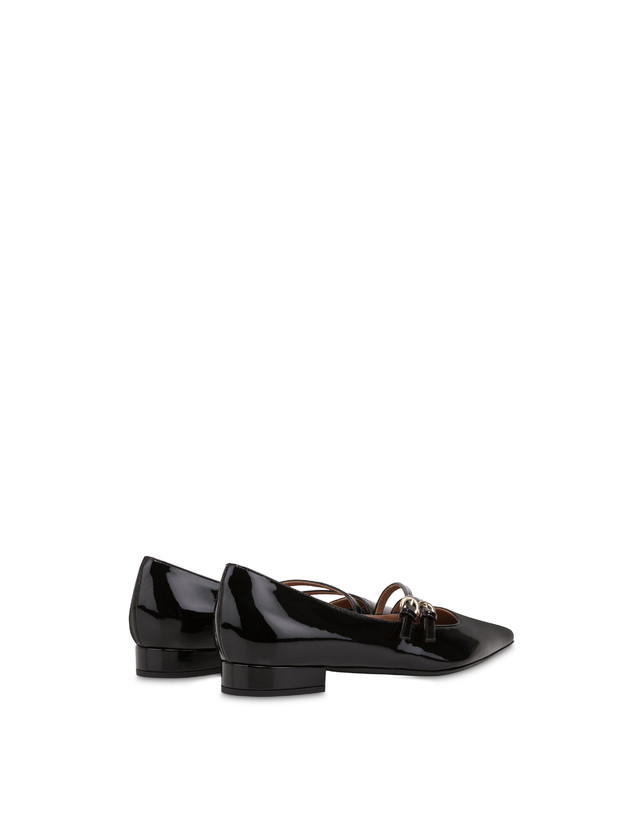 Pollini Ballerine In Vernice Bi-buckle Nero Qualità