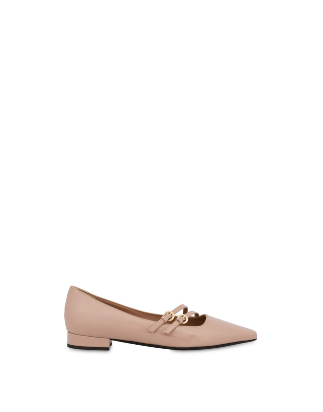 Pollini Ballerine In Vernice Bi-buckle Antico Vendita
