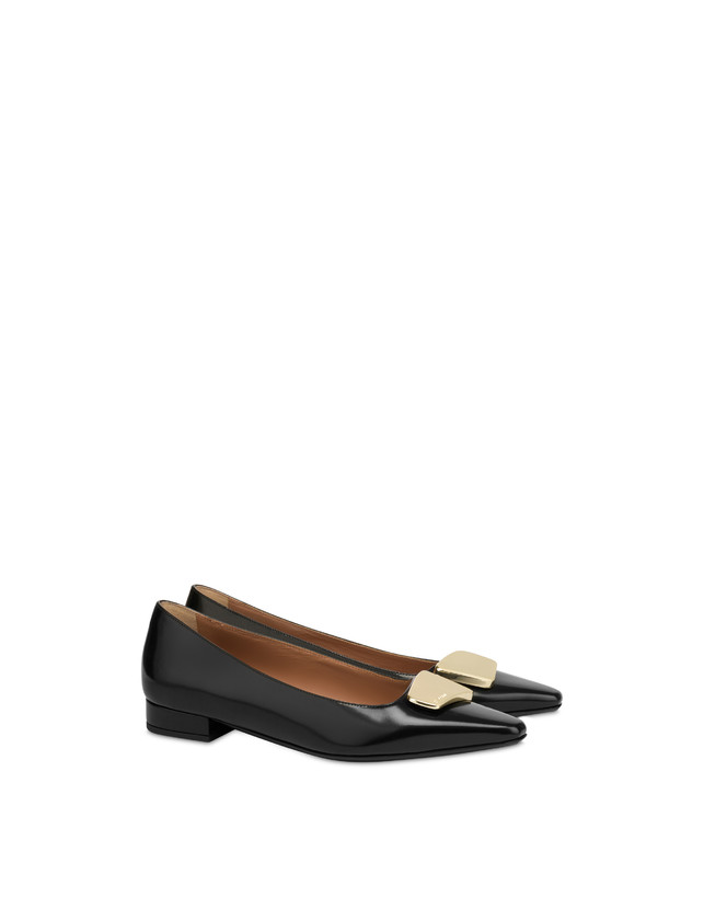 Pollini Ballerine In Vitello Abrasivato Bullion Nero Promozione