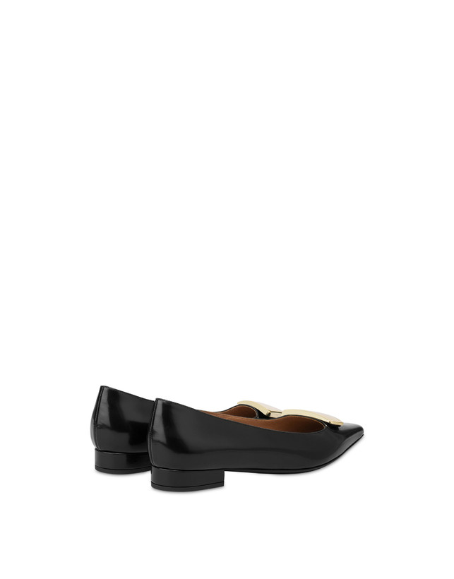 Pollini Ballerine In Vitello Abrasivato Bullion Nero Promozione
