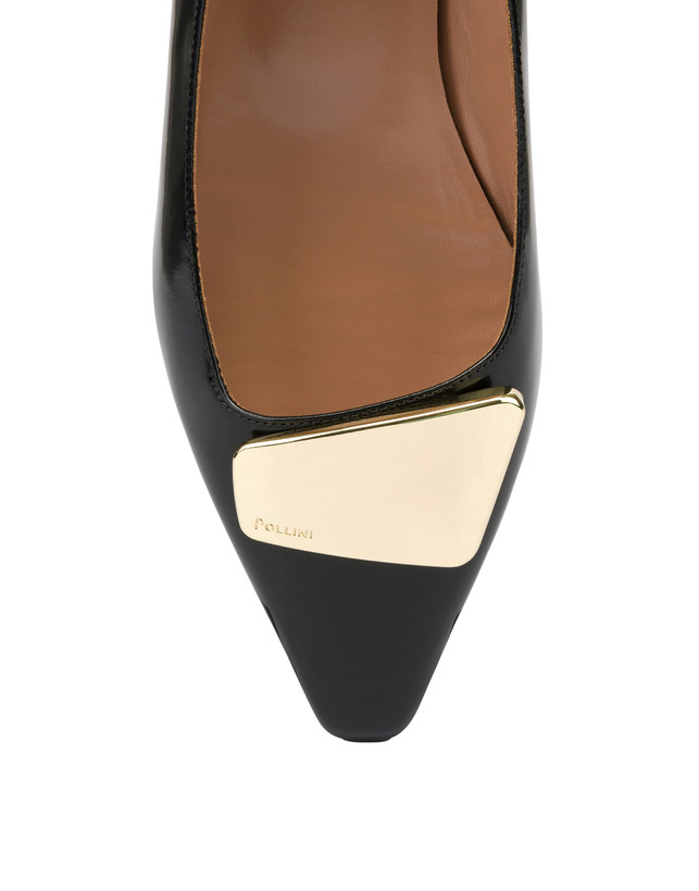 Pollini Ballerine In Vitello Abrasivato Bullion Nero Promozione