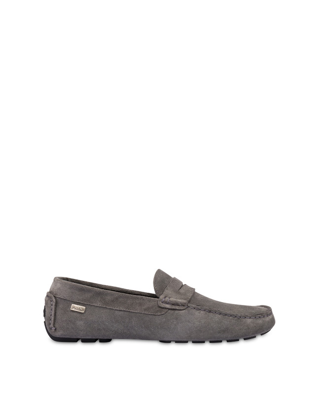 Pollini Mocassini Driver In Crosta Eazy Grafite Prezzo Ridotto