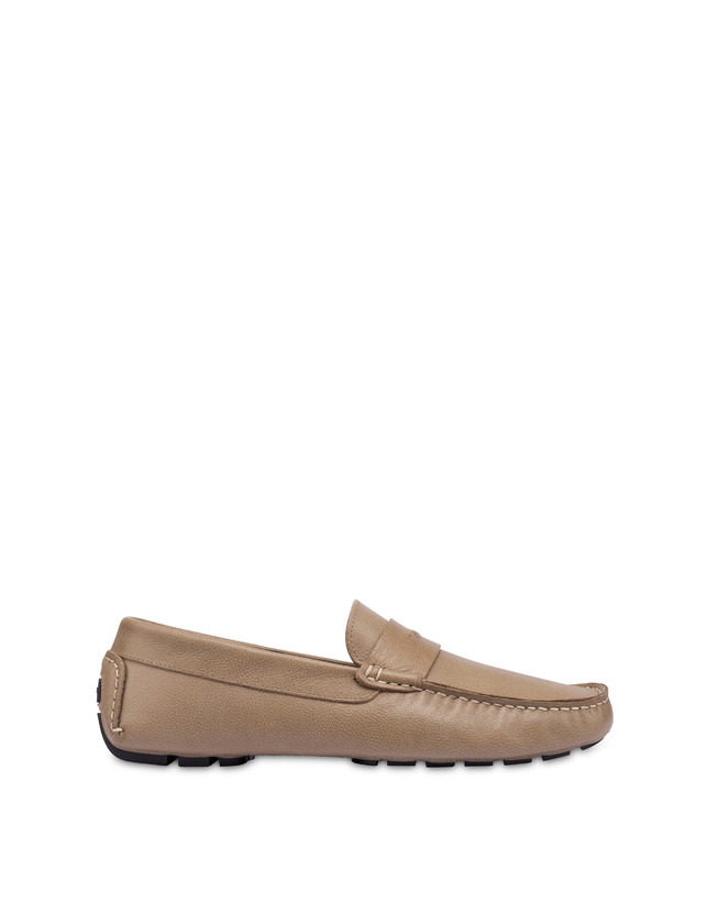 Pollini Mocassini Driver In Vitello Eazy Taupe Offerta