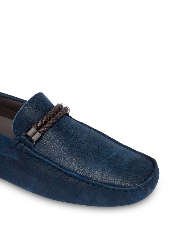 Pollini Mocassini Con Morsetto In Pelle Eazy Blu Economico