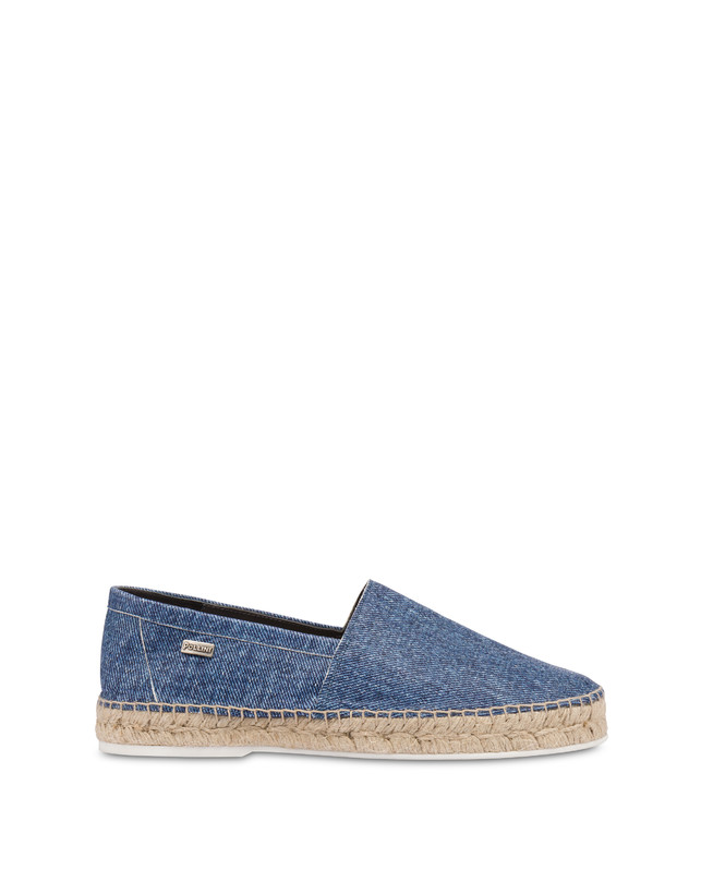 Pollini Espadrillas In Capra Stampa Denim Blu Outlet