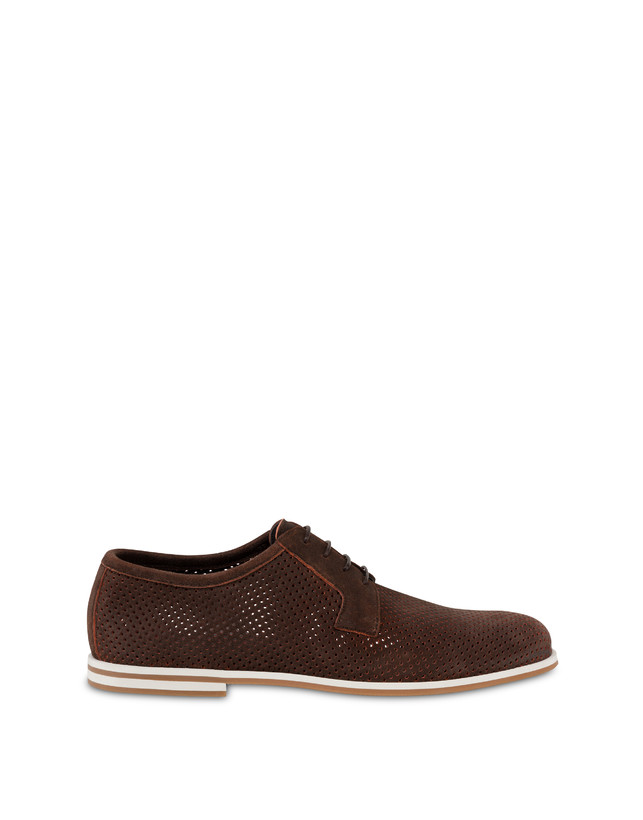 Pollini Derby In Scamosciato Traforato B-light T.moro In Vendita