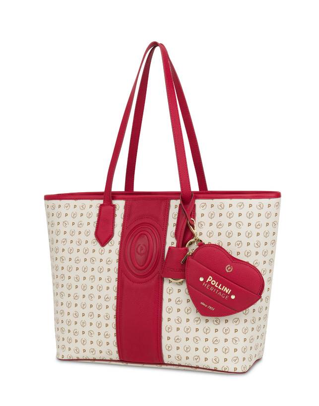 Pollini Shopping Bag Heritage 70th Anniversary Avorio/rosso Sconti questo mese